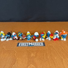 Late 70s-Early 80s Schleich Smurfs Figure Lot of 10 Vintage