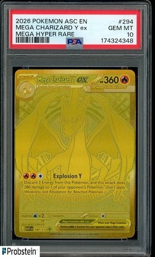 2026 POKEMON ASC ASCENDED HEROES #294 MEGA CHARIZARD Y ex MEGA HYPER RARE PSA 10