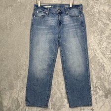 Gap 1969 Jeans Womens 29 Wide Leg Crop Blue Denim Original High Rise 100 Cotton