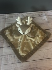 Levtex Baby Brown Tan Deer Plush Lovey Security Blanket Buck Antlers Reindeer