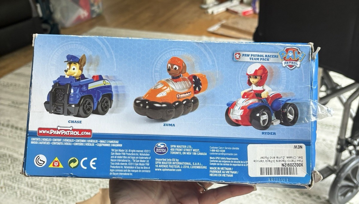 Paw Patrol Racers Team 3-Pack Vehicle Set - Chase, Zuma and Ryder