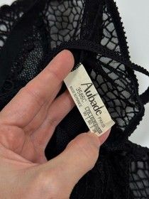 Aubade Women&rsquo;s Black Sheer Mesh Lace Bodysuit Made in France Size US 36 / EUR 80