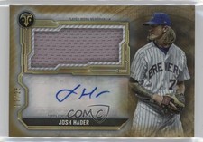 2020 Topps Triple Threads Single Jumbo Relics Gold 7/25 Josh Hader Auto 1j90