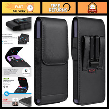 Premium Leather Phone Holster with Metal Clip  Magnetic Closure for Samsung Gal
