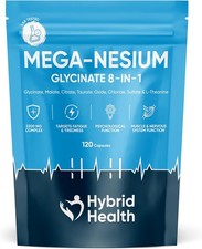 Magnesium Glycinate 8-in-1 Supplement 2200 MG - 120 Vegan Capsules, Magnesium 0.04 per thousand milligrams