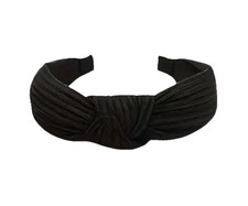 Black Top Knot Fabric Headband Bohemian Festival Hair Accessory
