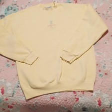 Lee Heavyweight Men's M Yellow Pullover Crewneck Sweatshirt Embroidered