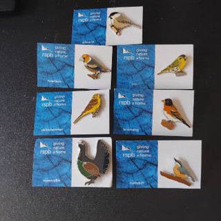 rspb badges: woodland birds on giving nature a home cards