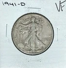 1941-D WALKING LIBERTY SILVER HALF DOLLAR ~ VERY FINE  ~NICE COIN ~90% SILVER