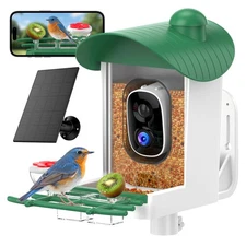 Bird Feeder with Camera Outdoor Solar: Smart Birdfeeder Houses with 2K Live Cam