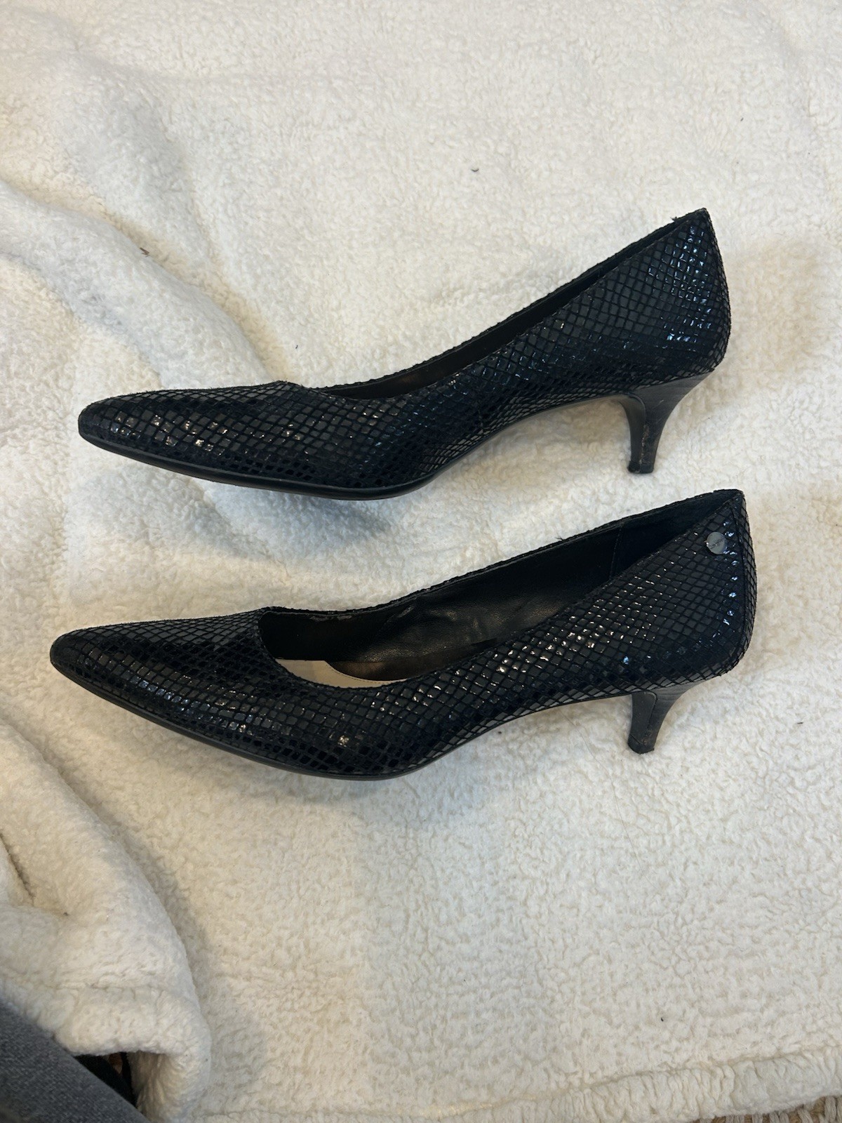 Calvin Klein Women's Black Python Print Kitten He… - image 5