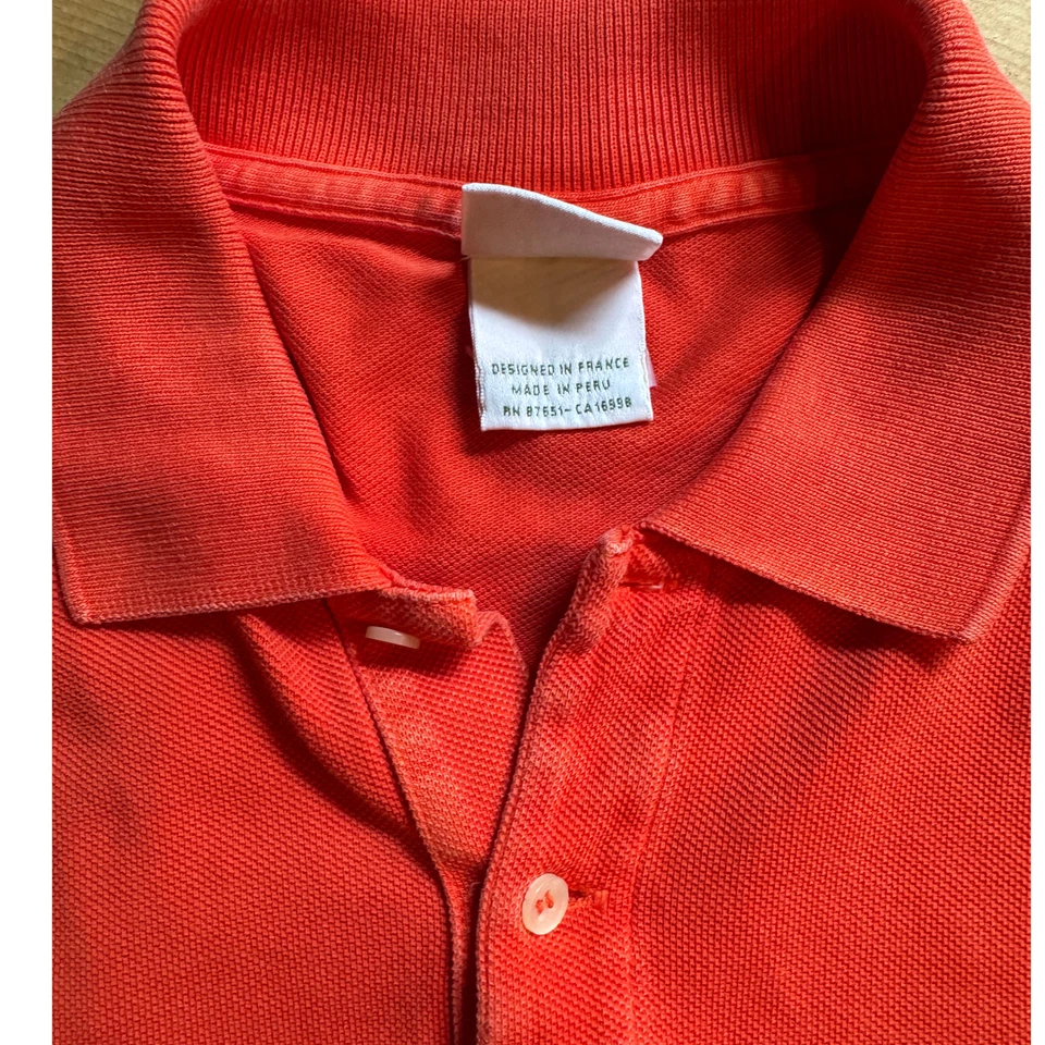 Camisa Polo Lacoste Niños Talla 16 Juvenil XL Roja Rosa Ombre Dip Dye Preppy Informal Foto 3 de 4