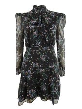 Rachel Zoe Women's Floral Printed Mini Dress (0, Black Multi) 190319179617