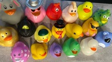 Lot Of 18 Duck Jeep Rubber Duckies Ducks Mixed - One has a toy figure inside