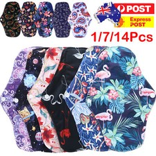 1-14X Women Menstrual Pads Reusable Panty Liners Sanitary Bamboo Washable Cloth