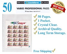 50 Lighthouse Vario 1C Clear Pages 1 Large Pocket For Stamp Block Sheet Archival
