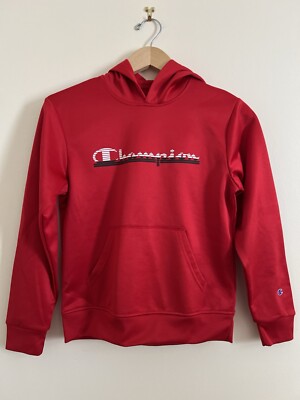 Champion Authentic Athleticwear Kids Red Jacket Pull Over 10/12 Fleece Outdoor