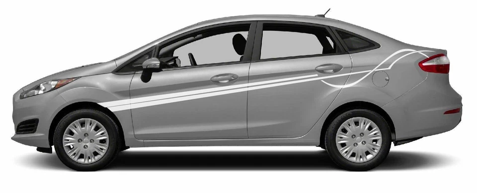 Fiesta Swirl 3M 乙烯基贴纸图形贴花条纹 2015 年福特嘉年华汽车 — 第 2/4 张图片