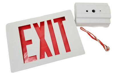 Lithonia LE S W 1 R EL N SD LED EXIT Sign Red Letters Die-Cast Aluminum NEW