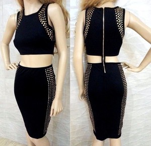 stud embellished bodycon dress