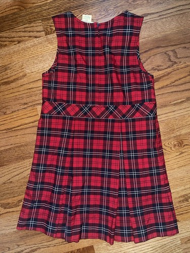 Girl’s Size 12 Becky Thatcher School Uniform Red Plaid Jumper Dress - Picture 6 of 8