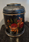 Vintage American Toleware Paint Decorated Tin Tea Caddy