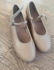 Women's 7 Bloch Tan Leather Buckle Mary Jane Tap Dance Shoes NIB 