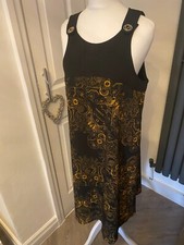 ICONIC VERSACE Black & Gold Shift Dress UK 12 I 44
