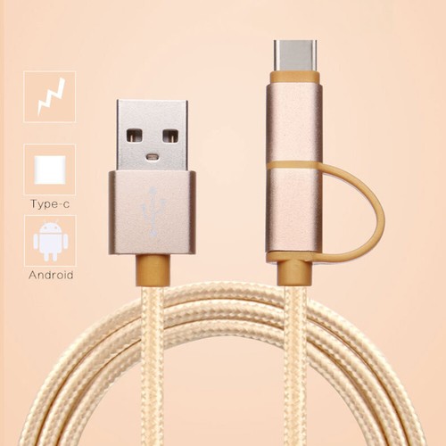 2-In-1 Multiple Use Type-C Multi-function Data Cable Connect Cable(Golden) - 第 11/12 張圖片