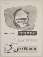 1945 Print Ad Don B. Wallace Suppliers of Mahogany for Boats Detroit,Michigan