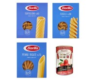 Testpaket Barilla Pasta Penne Rigate, Fusilli, Tortiglioni 500G+1X Pelati 400G