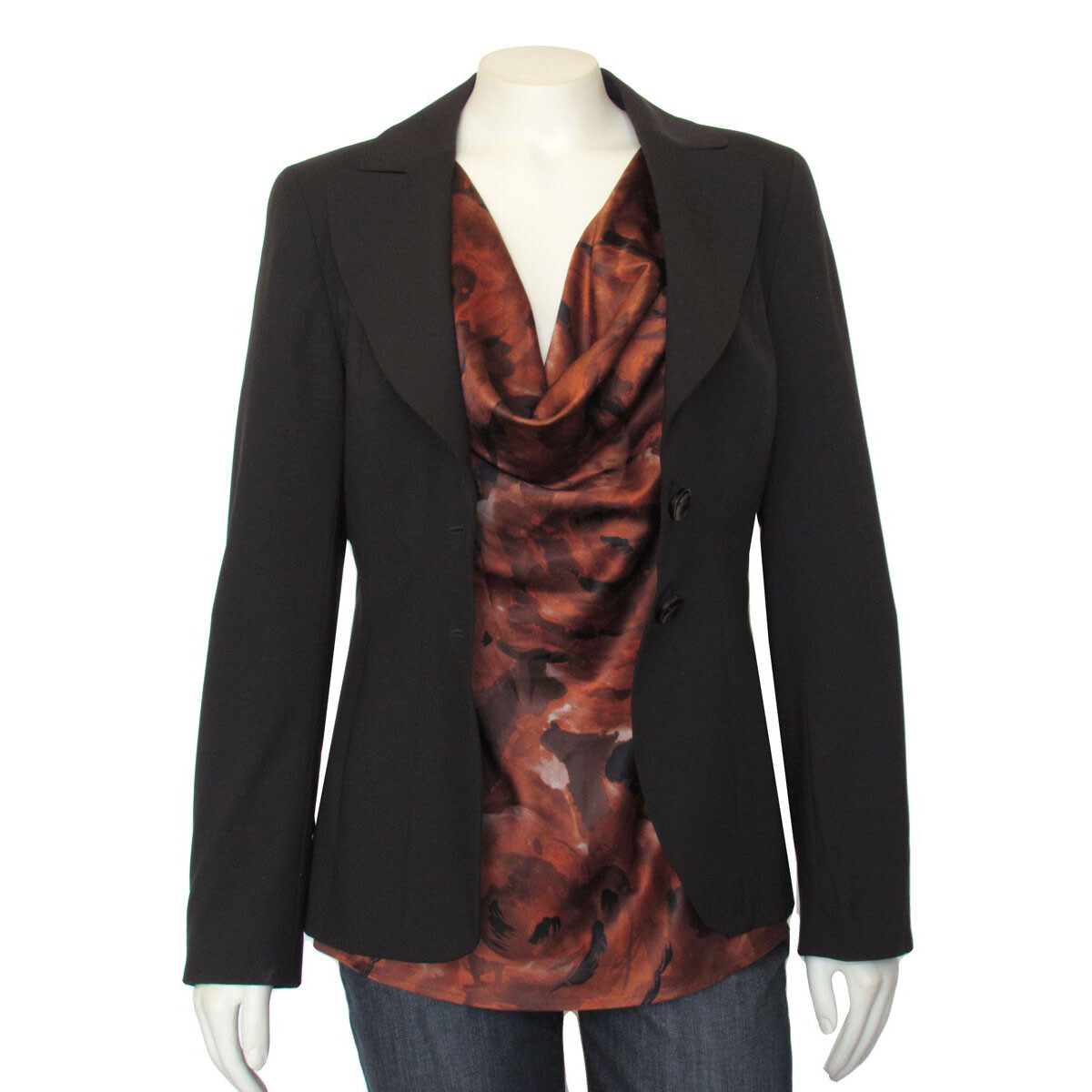 SALE!* Escada Espresso Dark Brown Fine Wool Fitted Jacket Blazer