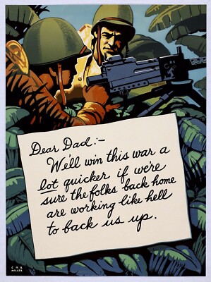 DEAR DAD-- World War 2 Giclee Fine Art Poster Reproduction 24x32
