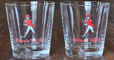Johny Walker Whisky Glas / Whisky-Gläser (2 Stück) vintage mehrfarbig 60/70er