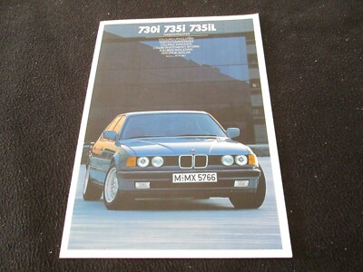 1987 1988 BMW E32 7 Series COLORS Chart Brochure 735i 735iL Paint & Uph ...