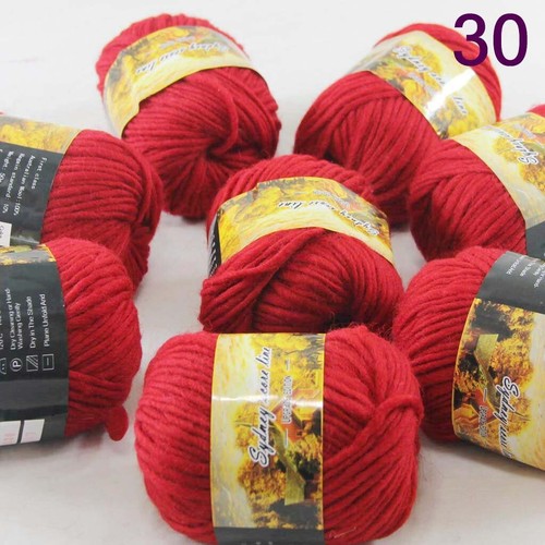 SALE LOT of 8 Skeins X 50g NEW Chunky Colorful Hand Knitting Scores Wool Yarn 30