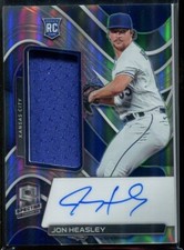 2022 Panini Spectra Prizm Jon Heasley #135 /199 Patch Auto RC Kansas City Royals