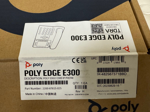 Teléfono de escritorio Polycom Poly Edge E300 IP sin usar 2200-87815-025 - Imagen 6 de 11