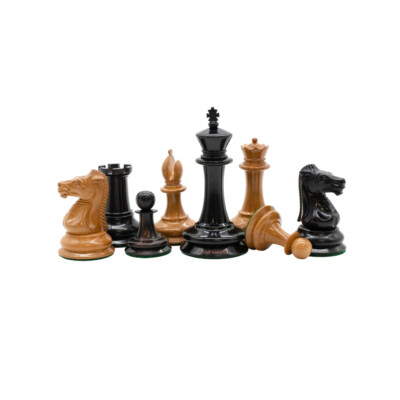 Leuchar Reproduktion Ebenholz & antikes Buchsbaum Luxus Schachfiguren - 3,5 Zoll