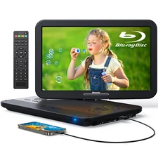 17.6" Portable Blu-Ray DVD Player with 15.4" 1080P Large Screen HDMI Battery MP4