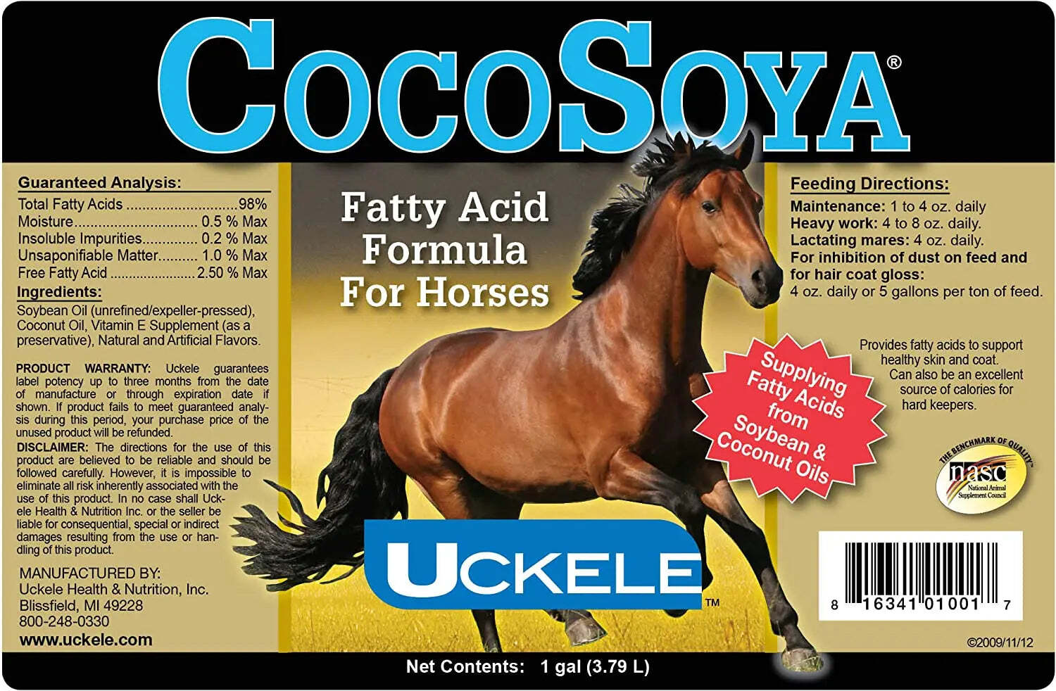 Uckele Cocosoya Oil 1 Gallon 9 lbs. eBay