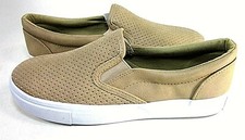 Soda Womens Tracer Perforated Slip On Slippers, Camel PU, US Size 7.5 M