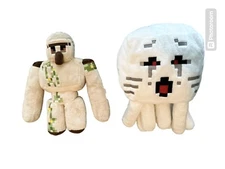 JINX MINECRAFT LARGE 14” & 15”  STUFFED TOY PACK (IRON GOLEM AND GHAST) Mojang
