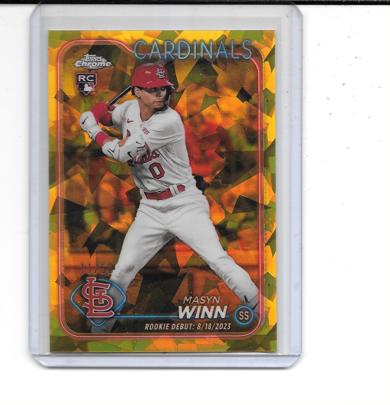 2024 TOPPS CHROME UPDATE SAPPHIRE MASYN WINN RC DEBUT GOLD REFRACTOR # 11/50