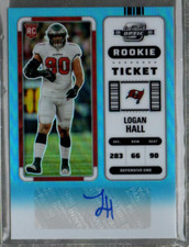 2022 Panini Contenders Optic Teal #186 Logan Hall Auto /99