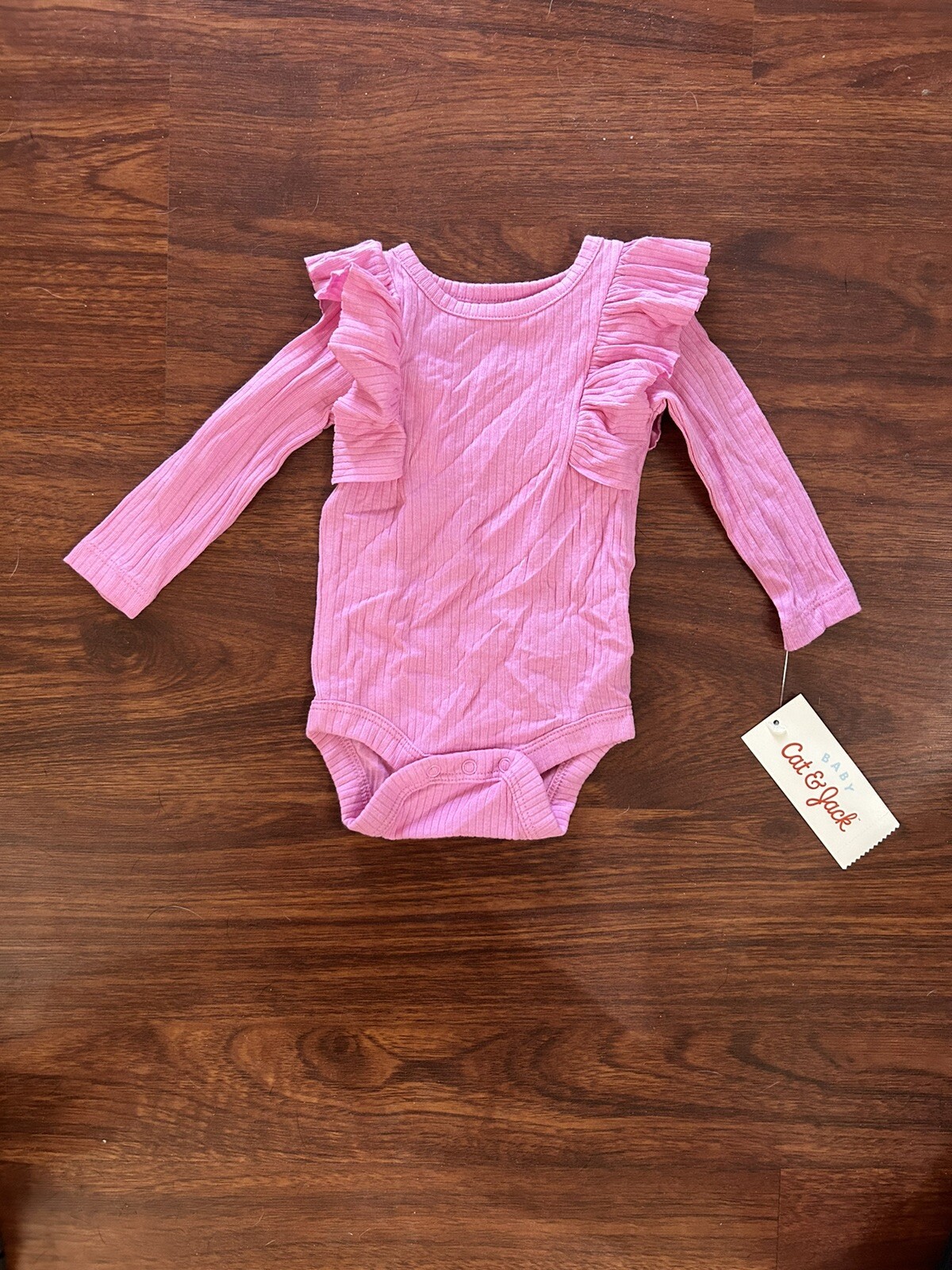 Cat and Jack Baby Girl Pink Long Sleeve Bodysuit Newborn B69 eBay