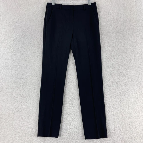 Theory Black Wool Blend Slim Dress Pants Womens Office Work Wear Mid-Rise Size 6