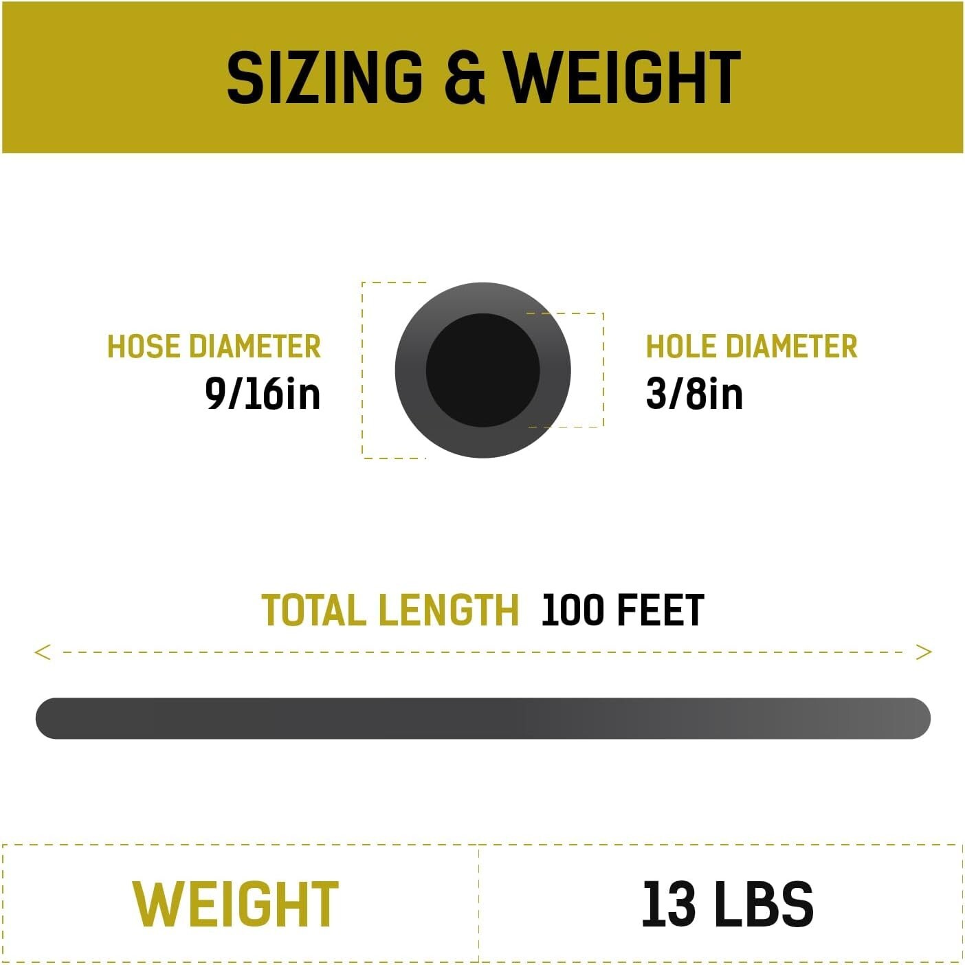 Reinforced Self-Sinking Pond Hose 100' 3/8'' for Optimal Aeration Efficiency