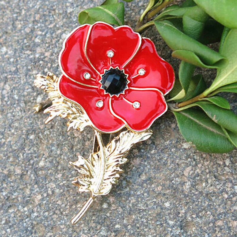 Enamel on sale poppy brooch