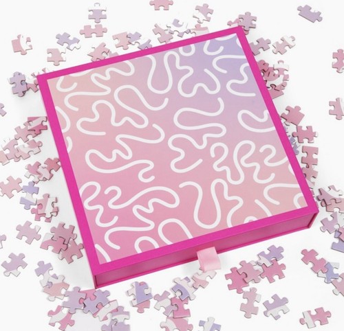 Love x June 500-Piece 18”x18” Puzzle Pink/Purple Abstract Squiggle Design - NEW - Picture 3 of 6